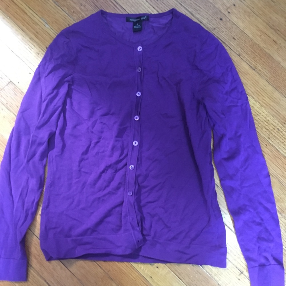 August Silk Purple Cardigan M